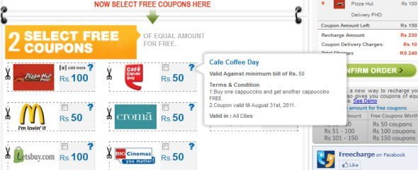 Recharge your mobile for free, almost, get paid back in form of discount coupons